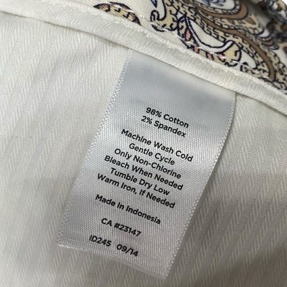 Talbots Paisley Print The Perfect Crop Ankle Pants Size 10 - Picture 4 of 5